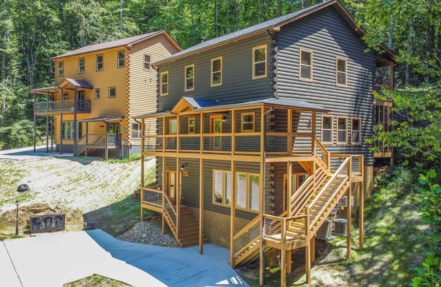 2 5BR/6BA Cabins. Private pool, game room, theater