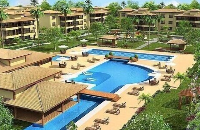 3 suites, apartamentos amueblados, con piscinas, tenis, sala de juegos, cerca del mar
