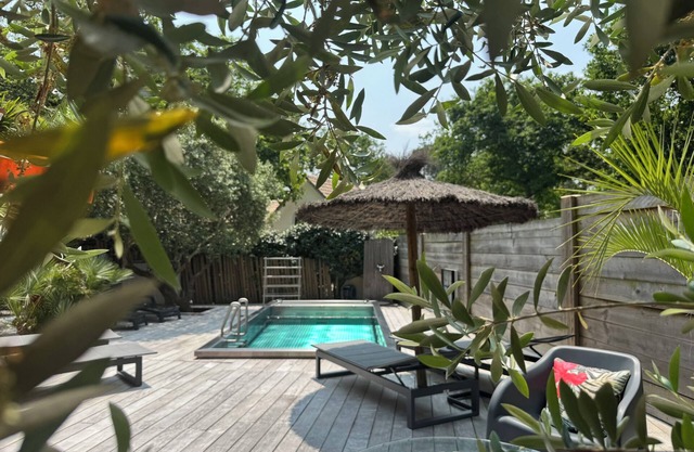 villa con aire acondicionado con spa, golf biscarrosse, cerca del lago y la playa del océano