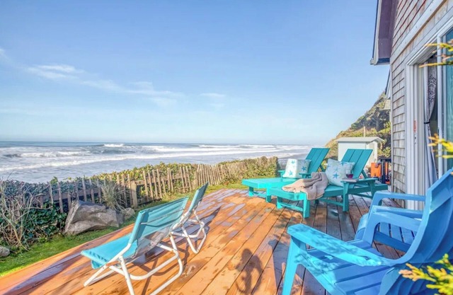 Beautifully renovated 4 bedroom beach front home! w/stairs to beach Pets-ok!