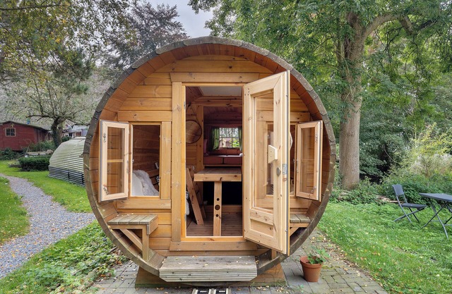 Cabaña 'Das Fass' con terraza y jardín compartidos