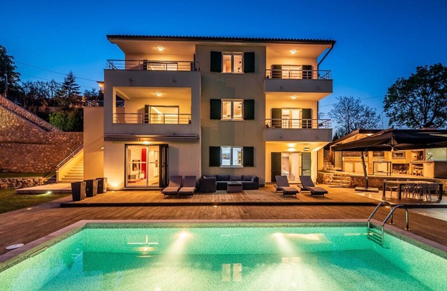 Beautiful Villa Nadia, in Kvarner, with a Pool