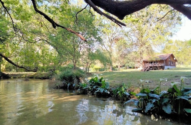 Preciosa casa de madera a orillas de un arroyo a 17 km del océano