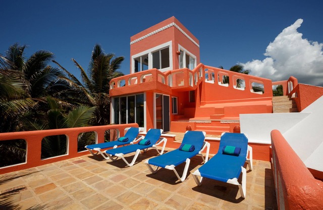 Hermosa casa del océano frente en Akumal Caribe Mexicano