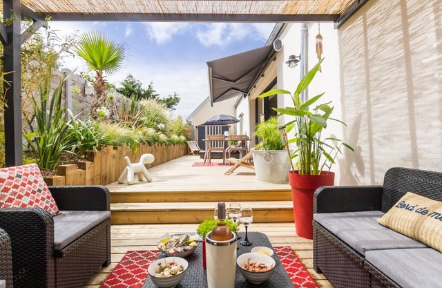 Casa independiente con terraza privada y acceso inmediato a la playa en Barneville-Carteret