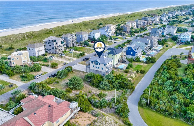 Classic home one lot back from the beach with tower ocean views, decks, WiFi