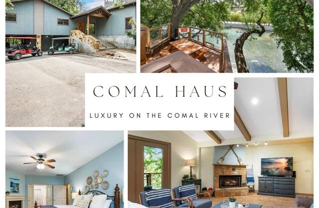 ¡Casa de lujo en el río Comal con acceso privado! ¡Junto a Schlitterbahn y al centro!