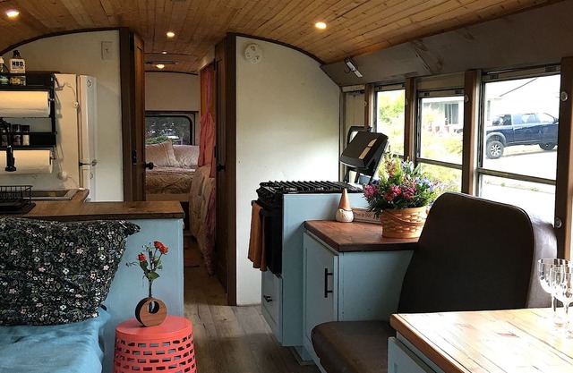 Converted School bus - unique suburban glamping