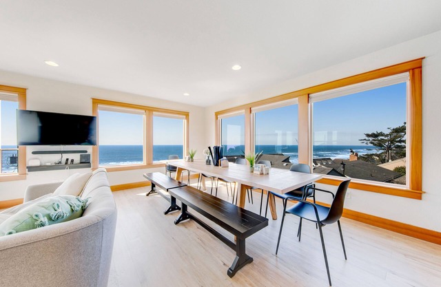 Dog-Friendly Coastal Retreat w/ Ocean Views, Private Hot Tub, & Gourmet Kitchen