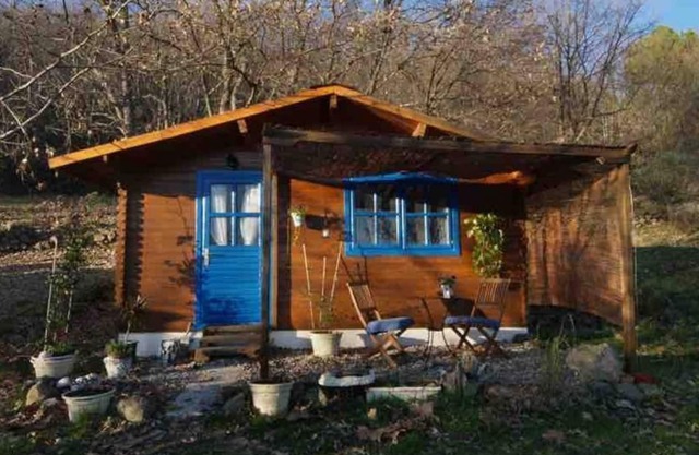 El Azul Romántica cabaña de madera con vista