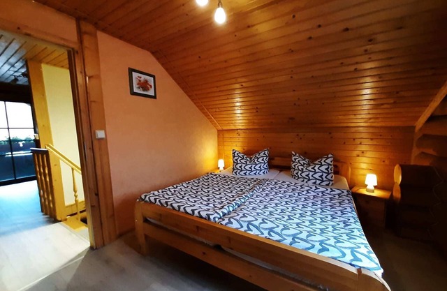 Blockhaus en Harzgerode mit Balkon.