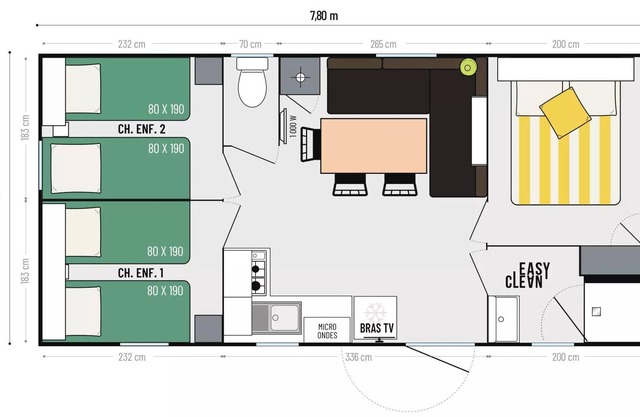 Flower Camping LA STENIOLE **** - Mobil-home Premium exception - 3 bedrooms 6 people