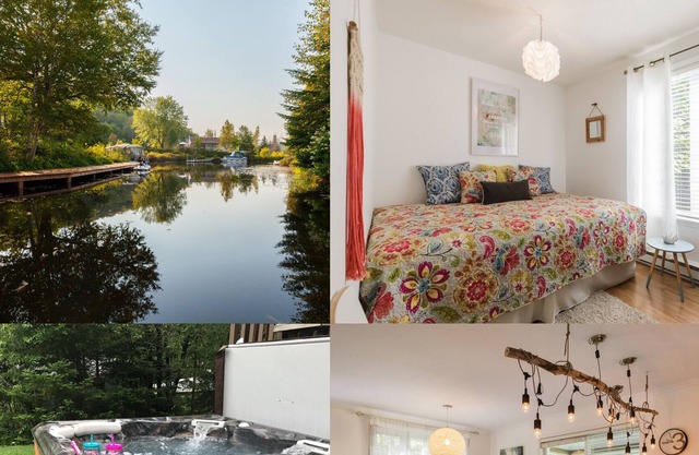 Cottage familiar y amigable junto al agua * jacuzzi * chimenea * 40 min. La ciudad de Quebec