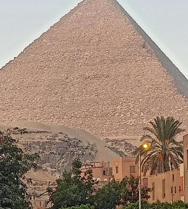 Giza pyramids view house