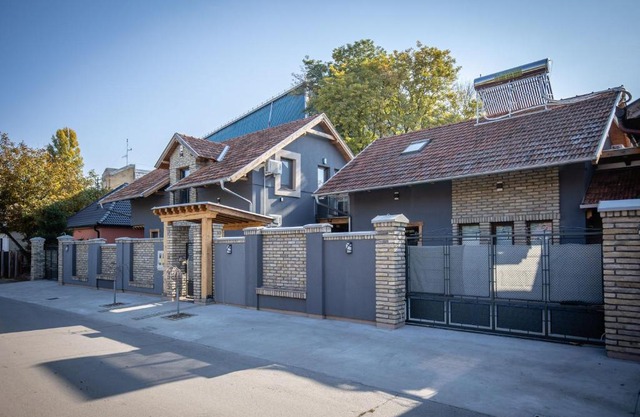 Gray brick house