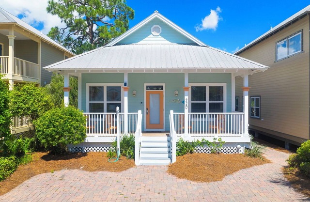 Feliz sirena-1 Historia Cottage en 30A-Fabuloso Paseo Reviews-corto a la playa