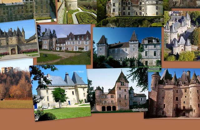 casa vallada y Perigord verde arbolada con vistas al castillo