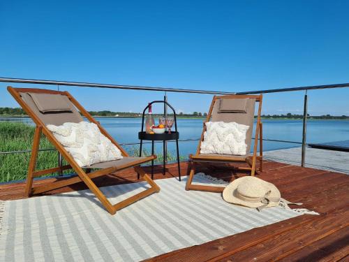 Houseboat in azy by Lake Jamno and Sea