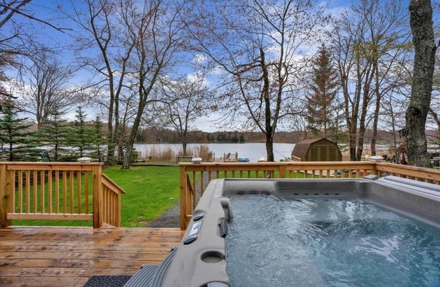 Lakeside Poconos w/Hot Tub, Firepit, Private Beach