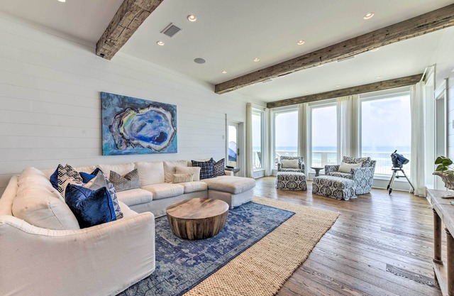 Luxe, Beachfront PCB Home w/ Decks & Grill!