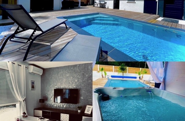 Maison à Biscarrosse au Calme Avec Piscine et Jacuzzi