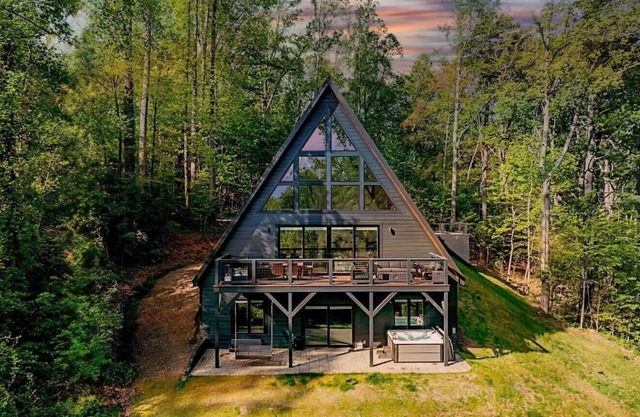 Modern A-Frame Cabin with Panoramic Views| Hot Tub