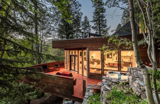 Modern Treehouse - Casa contemporánea única ubicada en el bosque, jacuzzi, chimenea, sala de juegos