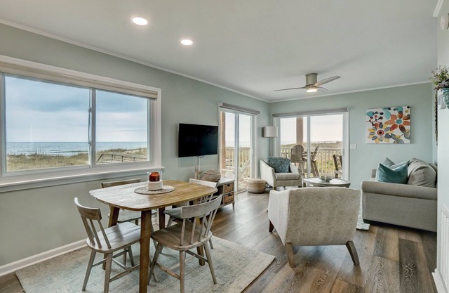 Newly Renovated Ocean Front Condo with Wrap Around Deck and Private Beach Access