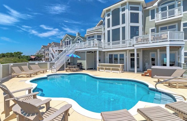 Oceanfront Hatteras home w/ endless views, pool, hot tub, rec room & more!