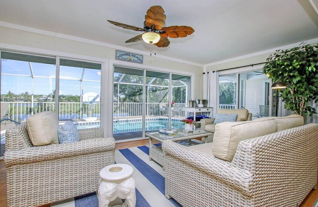 Waterfront pool home with golf course views | Sanibel Island