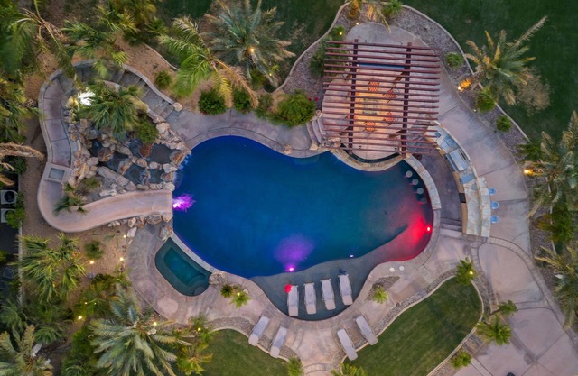 Privately Gated 2.3 Acre, Tuscan Villa Resort Property, View, pool and12' Slide!!