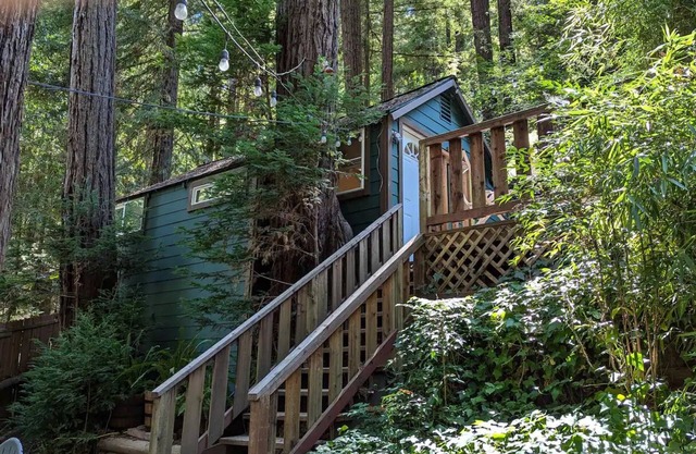 Redwood Treehouse-2 beds 1.5 bath-full kitchen-2 outdoor areas-work station WiFi