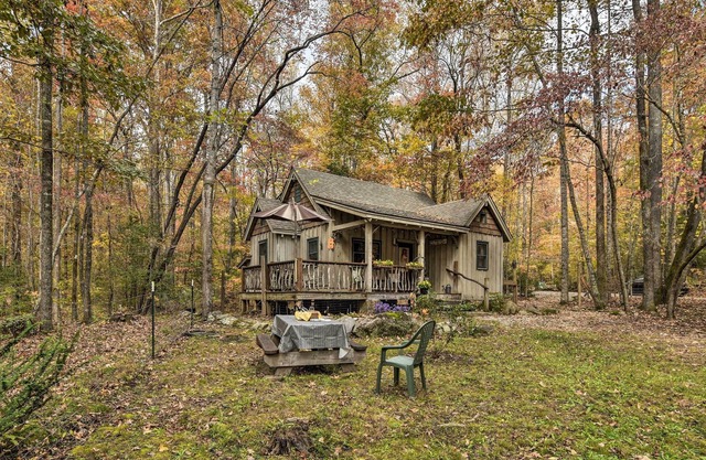 ¡NUEVO! Cozy Creekside Cabin por Table Rock State Park