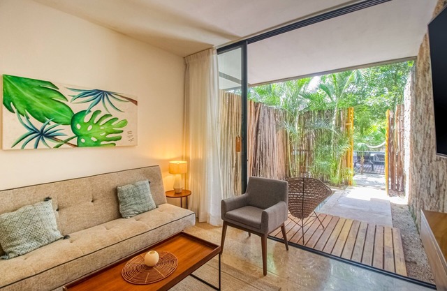 Serene, ground-floor getaway with private & shared pool, washer/dryer, & patio