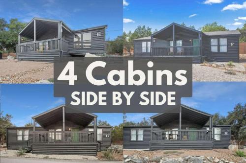 Starlight Horizon 4 Cabins EFGH - 4 Side-by-Side Cabins Pet-Friendly Texas Hill Country Group Stay Near Canyon Lake - Pool, Stargazing, Sleeps 32