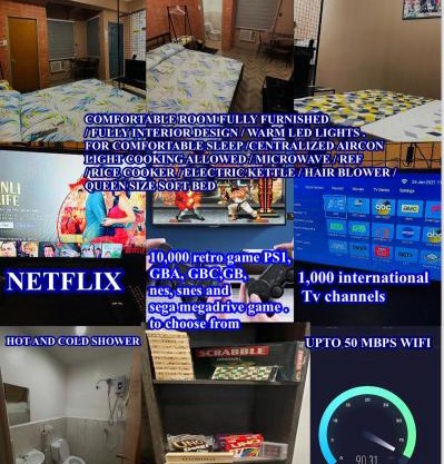 Staycation Cozy Comfortable STAY Hotel QualitY fast Internet Worldwide Channel Cable TV Gaming Netflix Sanitize