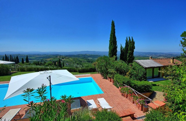Estupenda casa de vacaciones privada con piscina, A/C, WIFI, TV, balcón, cerca de Greve In Chianti