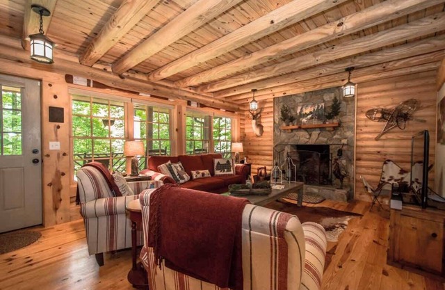 Stylish 3BR Log Cabin w/ Fire Pit | Near Trails