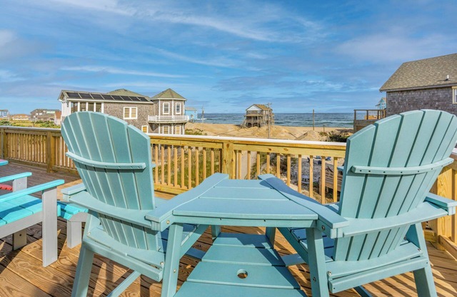 Frente a la costa semi-cubierta en Rodanthe w / Solar Htd Pool, jacuzzi, a pie de playa