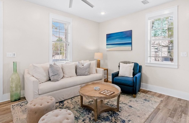 Sunny home with pool and hot tub access, WiFi, central AC, and balcony