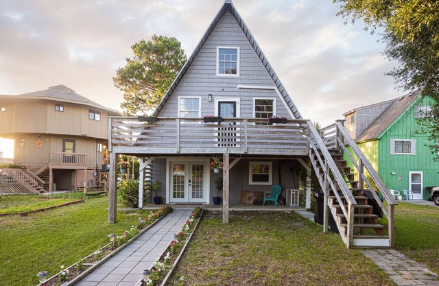 The A-Frame. Canal front home in Colington Habour