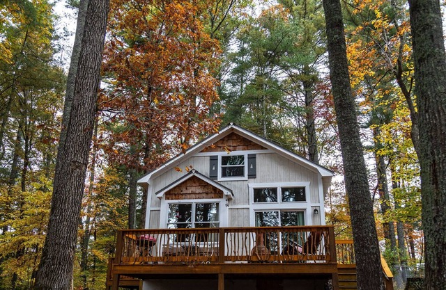 Tranquil, wooded chalet near Asheville and Hendersonville
