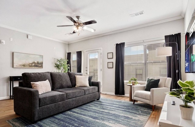 King Beds + Memory Foam Sleeper in Vibrant ATX Apt