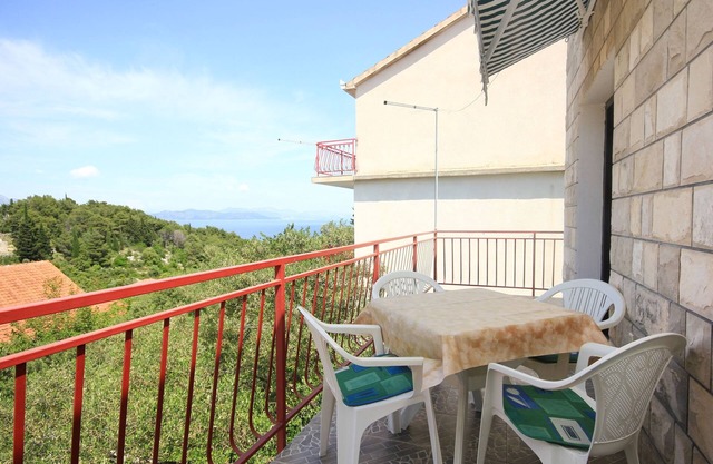 Apartamento para dos personas con terraza y vista al mar Trpanj, Peljesac (A-10083-c)