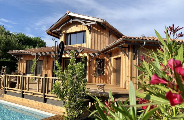 Casa de madera Lège Cap Ferret hasta 10 pers - Piscina privada tranquila y descanso