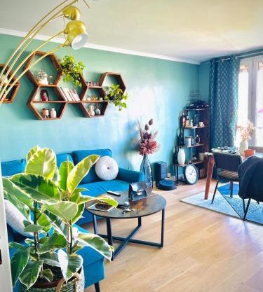 Un Cocon Vert Canard à côté Paris 14ème - 3 pièce de 70m2 avec 2 chambres et un grand salon lumineux