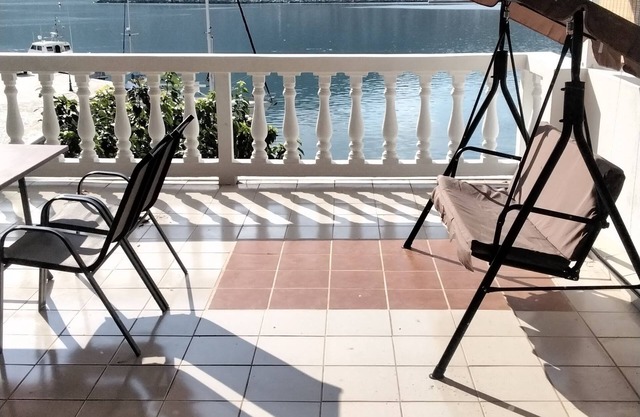 Very nice view near the sea.300m from the port..There are cafe and restaurants