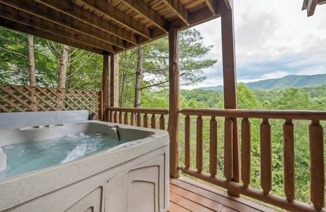 View! Private Log Cabin, Fireplace, Hot tub, RELAX