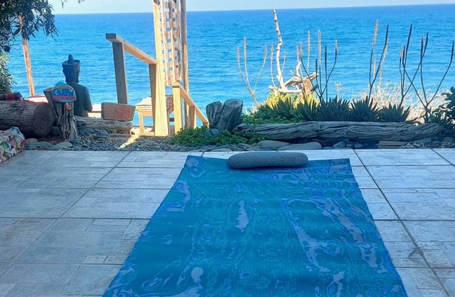 Ocean-front beach house - where pine covered mountains meet the sea