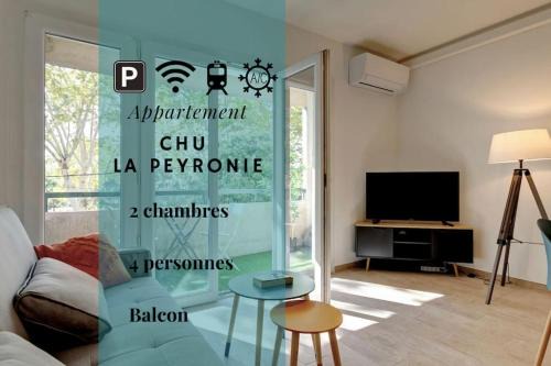 Hopitaux-Facultes Apartamento | 028- CHU Hôpital, Appart 2chambres, Parking, Tram